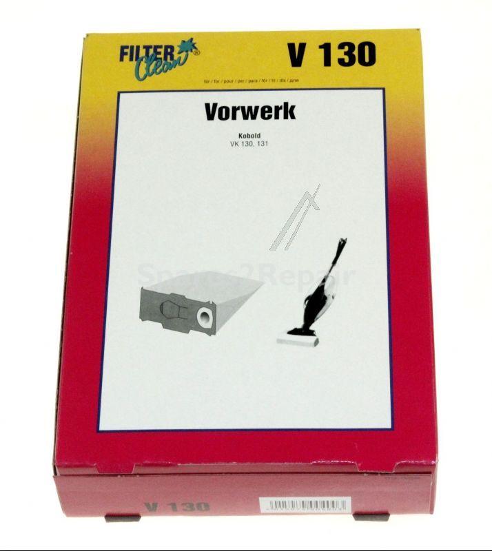 Filterclean Vacuum Cleaner Bags - V130 000227gk Dust Bags X 4 For Vorwerk