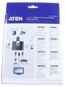 Switch Box Input Device - Kvm Switch, 2 Port, Usb, Audiohdmi, Aten