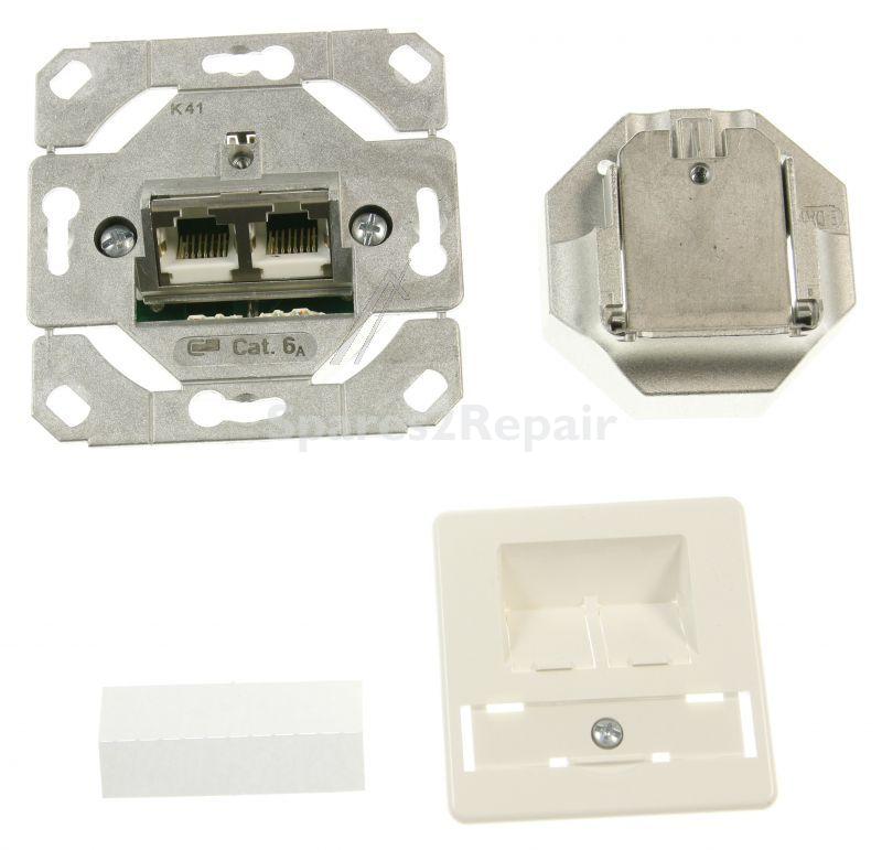 Fuba Network Box Cat6 - Gad 602 Cat 6 netzwerkdose 2xrj45 Up reinweiß - 22530016