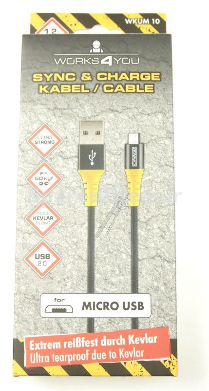 Schwaiger Type A Plug/micro Usb 2.0 - Micro Usb Sync & Ladekabel 1 2m Extra Robust Mit Kevlarfasern - WKUM10511