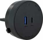 Schwaiger Connection Block - Power-rail Msps0310 Modular Power Plug Black 1x Usb-c And 1x Usb-a On-off Switch