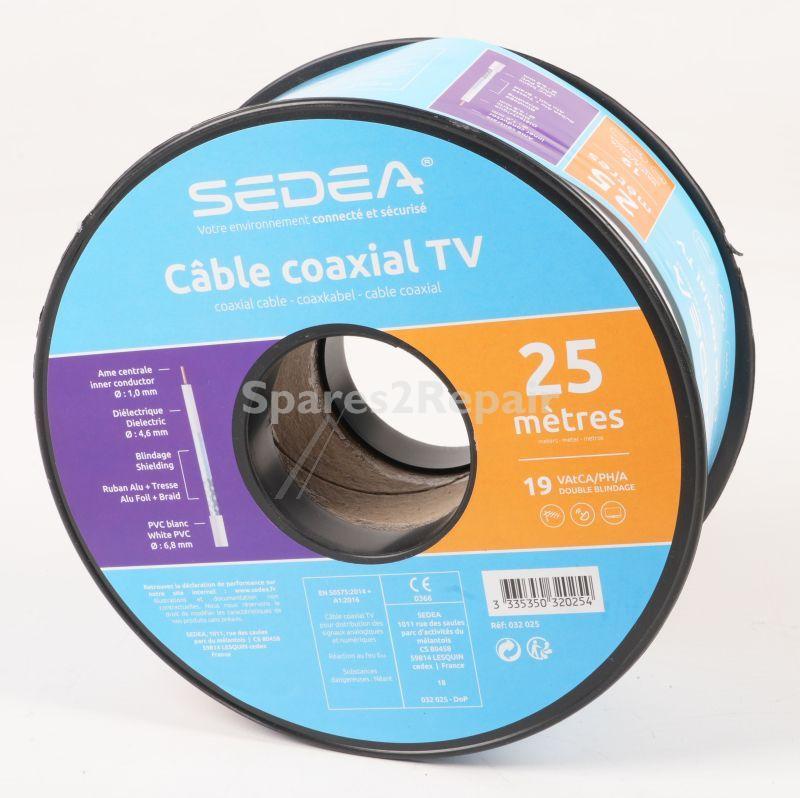 Sedea Cable/plugs/adapter - 032025 Coil 19vatca-ph-a Double Shielding 25m White