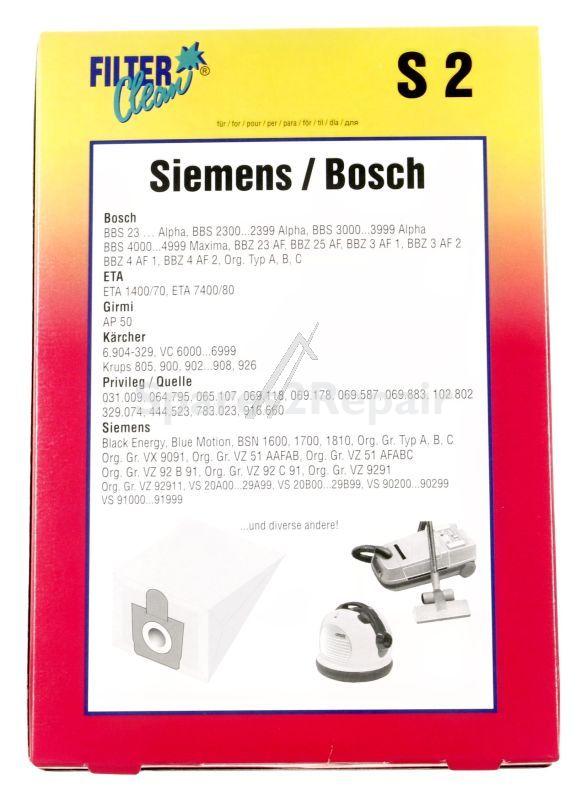 Filterclean Vacuum Cleaner Bags - S2 000029-z Dust Bags X 5