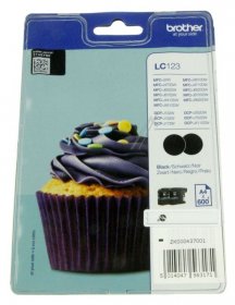 Brother Cartridge - Lc123bkbp2dr Ink Cartridge Double Pack Black 0 6k