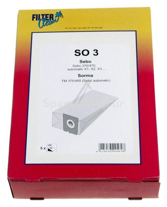 Filterclean Vacuum Cleaner Bags - So3 000715-k Dust Bags X 5 For Sebo - Sorma