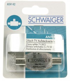 Schwaiger Sat-, Bk- And Terrestrial Div - Steck-anschlußverteiler: 2x Tv, Silber