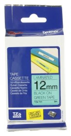 Brother Colour Cartridge - Tze731 Label Tape Brother Black-green 12mm-8m Laminated