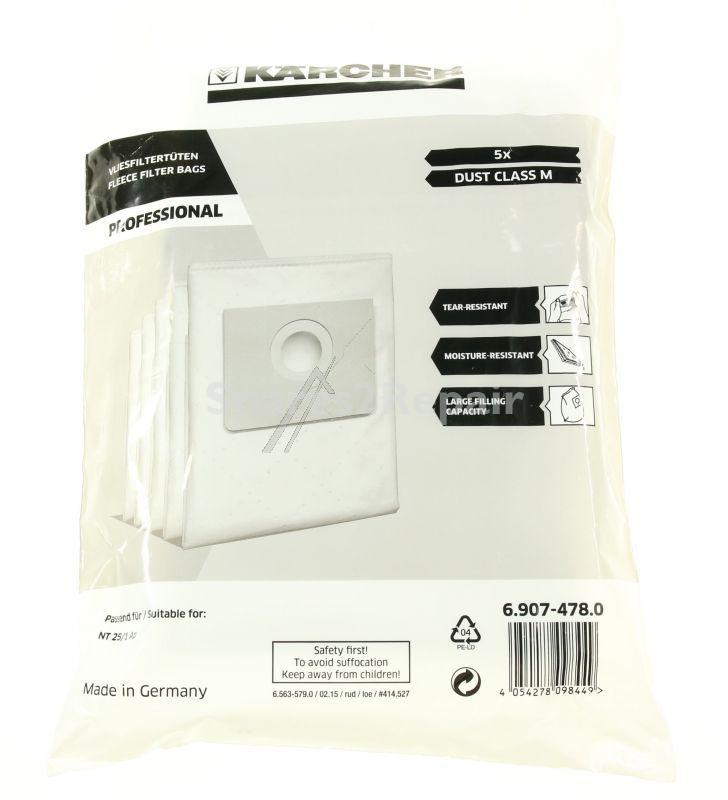 Karcher Vacuum Cleaner Bags - 6 907-478 0 Set Fleece Filter Bags 25l