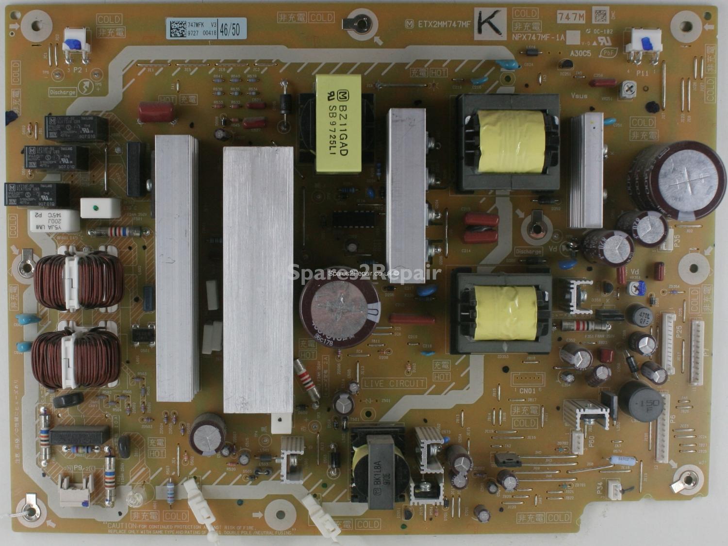 Panasonic TX-P50G10B - PSU - ETX2MM747MF K - NPX747MF-1A - 747MFK V3