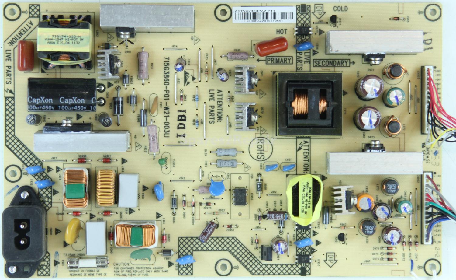 Philips 26HFL4372D/10 - PSU - 715G3860-P01-W21-003U - ADTVA2433PA2