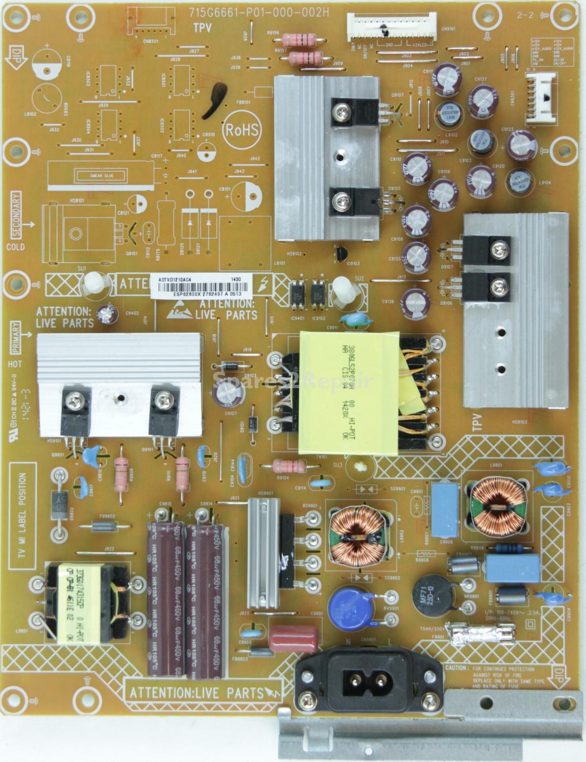 Philips 40PUS6809/12 - Power Supply - 715G6661-P01-000-002H - ADTVD1210AC4
