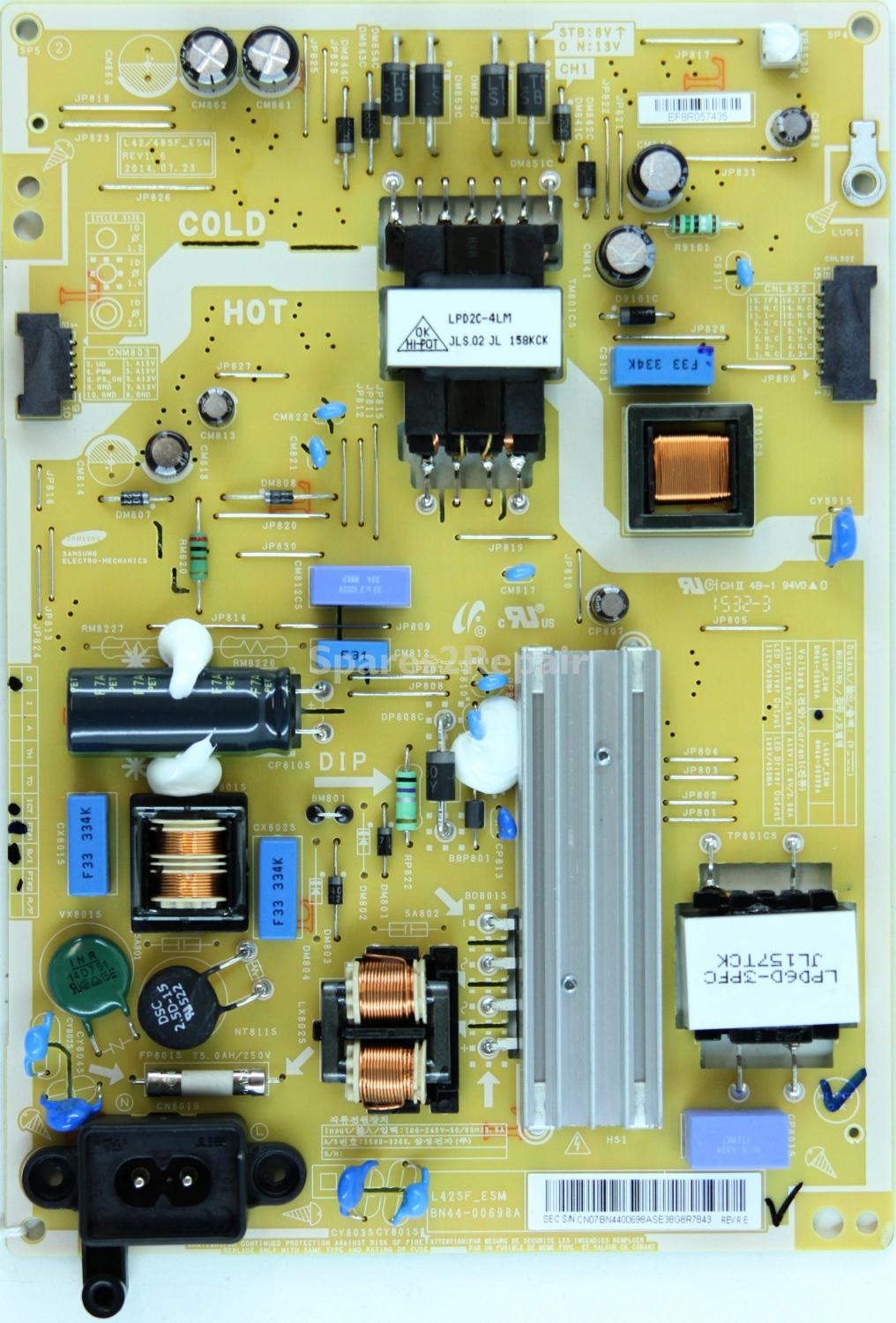 Samsung UE40J5100AK - Power Supply - BN44-00698A - REV1.6 - L42SF_ESM