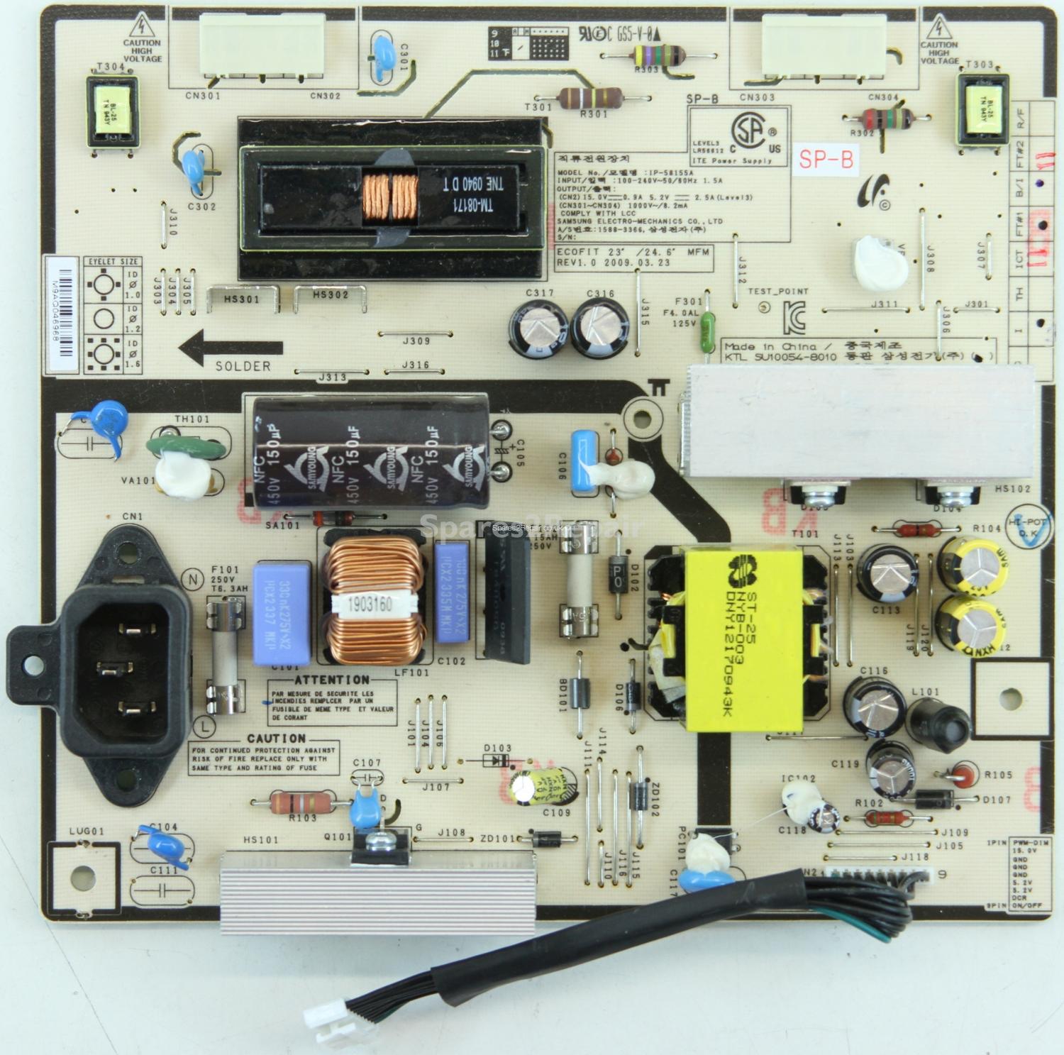 Samsung P2370HD - Power Inverter - IP-58155A - SU10054-8010 - REV1.0